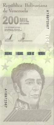 WENEZUELA 200000 BOLIVARES 2020 P-W112 UNC