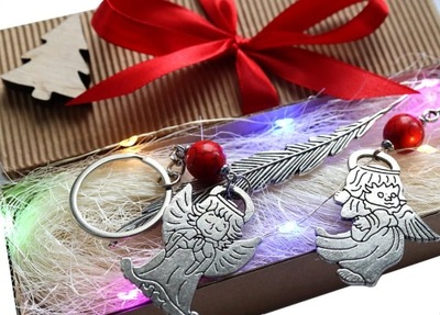 ZESTAW PREZENTOWY ZAKŁADKA BRELOK ANIOŁ PREZENT