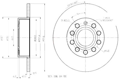 MAXGEAR ДИСКИ ДИСКОВЫЕ ТОРМОЗНОЕ 2SZT. VW T GOLF5 A3 TOURAN OCTAVIA CADDY фото