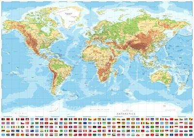 podkładka na biurko mapa świata antypoślizgowa