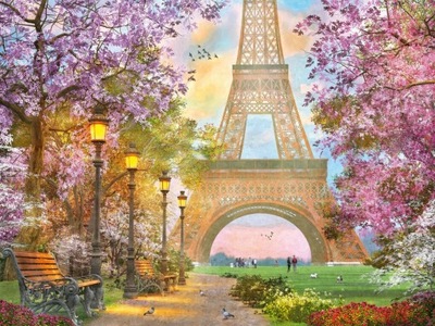 Puzzle 1500 elementów Miłosny Paryż