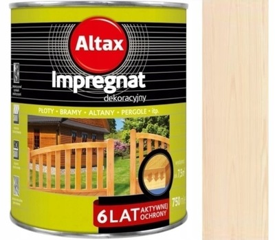 ALTAX ALTAXIN IMPREGNAT DO DREWNA 0,75L BIAŁY