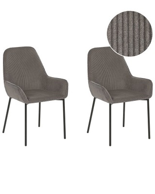 2 krzesła tapicerowane sztruksowe szare
