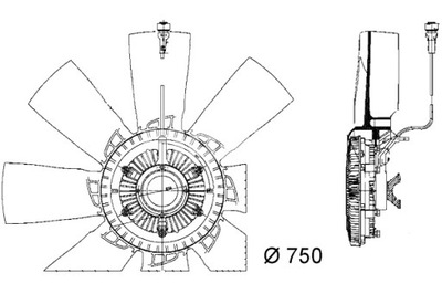 MAHLE СЦЕПЛЕНИЕ ВЕНТИЛЯТОРА РАДИАТОРА Z WIATRAKIEM 750MM ILOŚĆ ŁOPAT 8