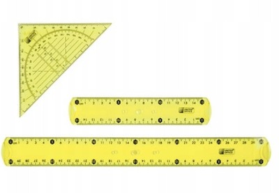 GEOMETRYCZNY GUMOWY ZESTAW SZKOLNY 3 CZĘŚCIOWY