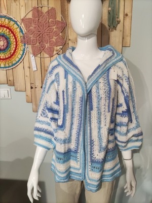 Sweter handmade kwadraty