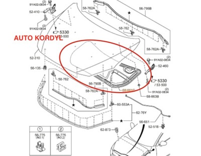 Nowe шумоізоляція капот mazda 2 2014- фото №1