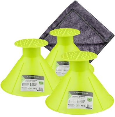 3x SKROBAK STOŻKOWA SKROBACZKA DO SZYB SAMOCHODOWYCH 2W1 FUNKCJA LEJKA