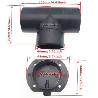 60/75MM ПІДІГРІВАЧ АВТОМОБІЛЬНИЙ РЕДУКТОР KANAŁOWY З'ЄДНУВАЧ ГОФРА ТРУБИ WĘŻA GRZE~12390