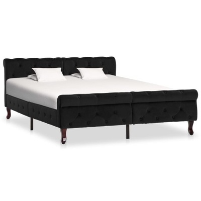 Łóżko podwójne drewniane VidaXL 288553 140x200 czarny