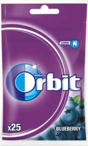 ORBIT BLUEBERRY GUMA DRAŻE JAGODA BEZ CUKRU 35g