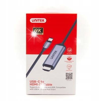UNITEK Kabel Adapter USB-C - HDMI 2.1 60Hz 8K 1,8m