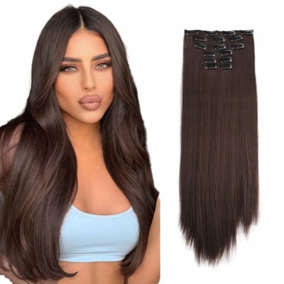 Hairpiece long hair synthetic dark brown BeautyWig