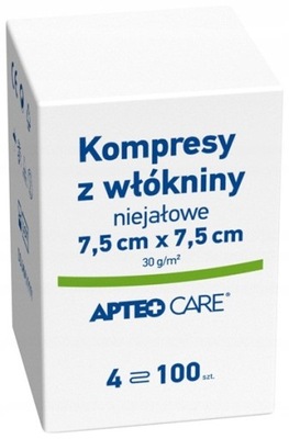 Kompresy niejałowe z włókniny 7,5 x 7,5 cm x 100