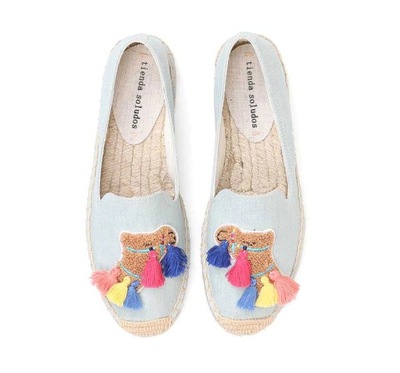 BUTY ESPADRYLE BAWEŁNIANE CHWOSTY BŁĘKITNE 36