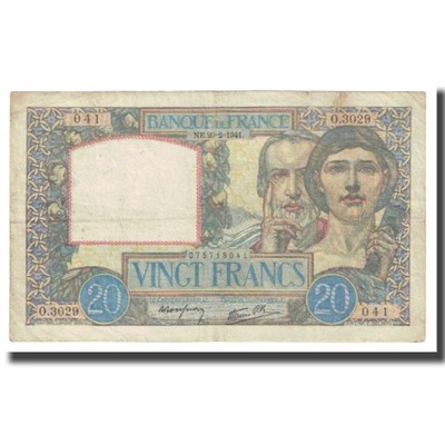 Francja, 20 Francs, Science et Travail, 1941, P. R