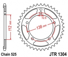 ЗУБЧАТКА ЗАДНЯЯ JT 44-ZĘBY HONDA VT 750 1997-2014