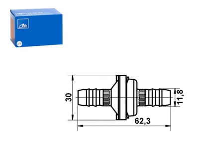 КЛАПАН ПАТРУБОК ВАКУУМНЫЙ ATE 24.7718-7301.2 ATE ATE