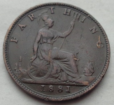 WIELKA BRYTANIA - FARTHING - 1881 - Victoria