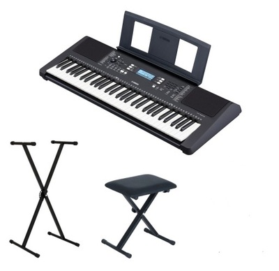 YAMAHA PSR-E373 keyboard statyw ławka kurs