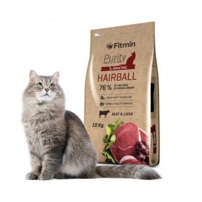 Fitmin cat purity hairball 10kg + GRATIS