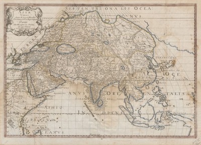 mapa Asia Vetus autore N. Sanson Abbavillæo Christianiss 1650 AZJA