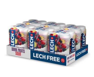 Piwo bezalkoholowe Lech Free smakowe dark fruits 24 x 500ml puszka 6x 4pak