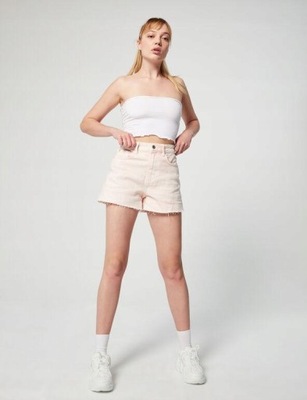 JENNYFER RÓŻOWE SZORTY SPODENKI MOM JEANS R.36