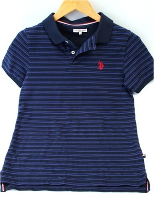 US POLO ASSN Koszulka polo logowana paski r. 10-11 lat 140/146 cm