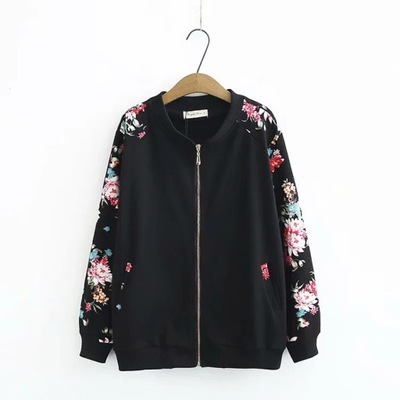 NEW 2022 Women Coat Loose Stand Collar Flowers Cas