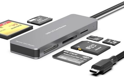 CZYTNIK ADAPTER KART PAMIĘCI XD/CF/MS/SD TF/M2 USB 3.0 5W1 AJIUYU