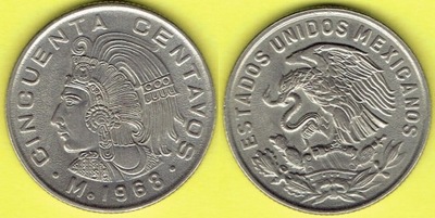 MEKSYK 50 Centavos 1968 r.