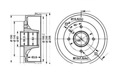 Ate тормозные барабаны тормозные задняя dacia logan фото №1