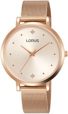 Zegarek damski Lorus Rose Gold na bransolcie mesh