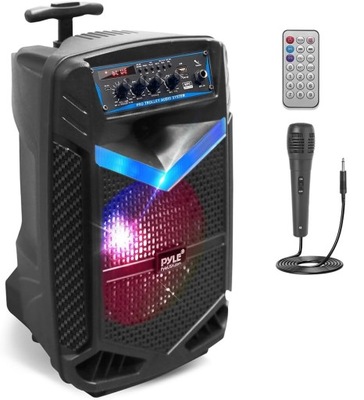 GŁOŚNIK PRZENOŚNY BLUETOOTH MIKROFON PILOT LED 400W PYLE