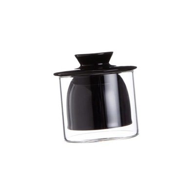 Ceramic Butter Crock Glass Butter Container Black