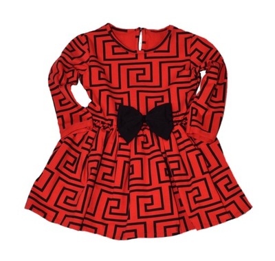 Sukienka dziewczęca czerwona kokarda święta 98
