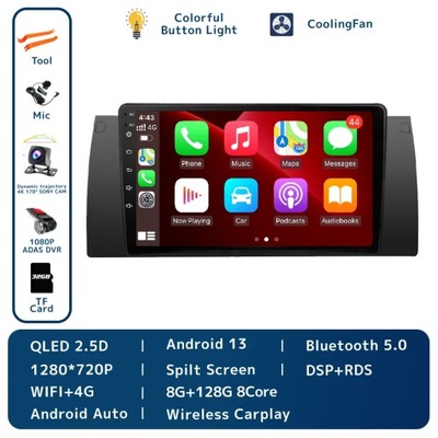 NAVEGACIÓN GPS PARA BMW 5 E39 E53 X5 1995-2001 RADIO DE AUTOMÓVIL BEZPRZEWODOWE CARPLAY  