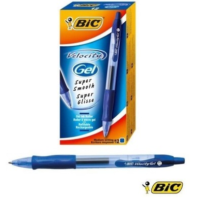 Pióro Żelowe Velocity Gel - Niebieski (12 Szt) Bic