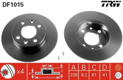 ДИСК ТОРМОЗНОЙ RENAULT ПЕРЕД CLIO/RAPID/TWINGO 85-07 DF1015