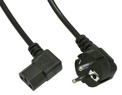 Kabel zasilający kątowy 230V PC monitor IEC C13