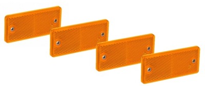 Набор отражатель x4 жёлтый винтовой na болты 90x40 фото №1