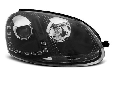 FAROS PARTE DELANTERA VW GOLF 5 BLACK DIODO LUMINOSO LED DIODOWE DE DÍA RL  