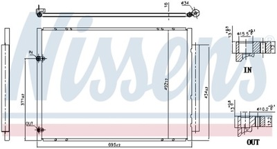 РАДІАТОР КОНДИЦІОНЕРА - КОНДЕНСАТОР ** FIRST FIT NISSENS 940848