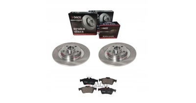 2 PCS. DISCS + 4 PCS. PADS RENAULT LAGUNA III LATITUDE REAR DACO GOOD QUALITY !!!  