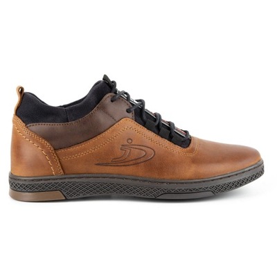 BUTY ZIMOWE SKÓRZANE OCIEPLONE K27F CAMEL 46