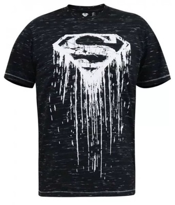 Duży T-shirt Męski Grafitowy COALEY-D555 'SUPERMAN'