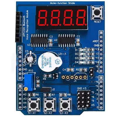 Arduino starter shield nakładka dla UNO wyświetlacz buzzer LEDy przyciski