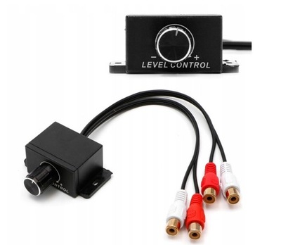 REGULATOR GŁOŚNOŚCI WZMACNIACZA SUBOFERA PILOT POTENCJOMETR 2 x RCA