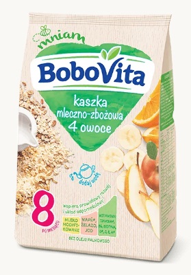 Kaszka BoboVita 4 owoce mleczno zbożowa 230 g
